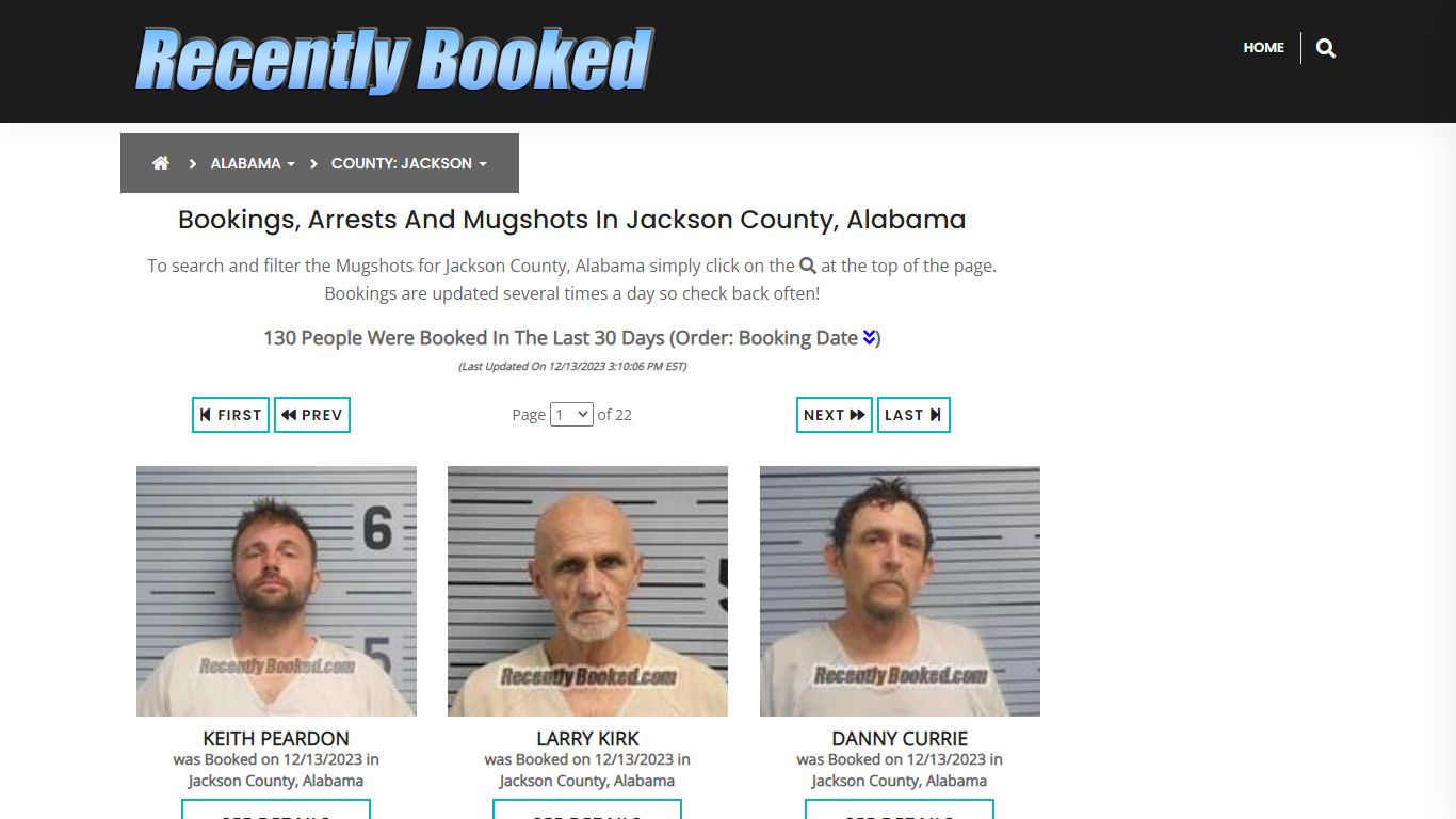 Recent bookings, Arrests, Mugshots in Jackson County, Alabama